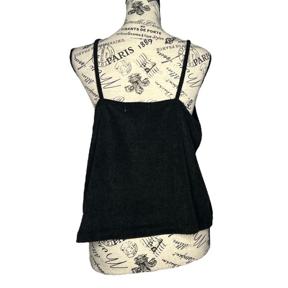 Miken Swim (M) Cami Strap Terry Cloth Cropped Tank Top Vacation Beach Coverup - Picture 3 of 8